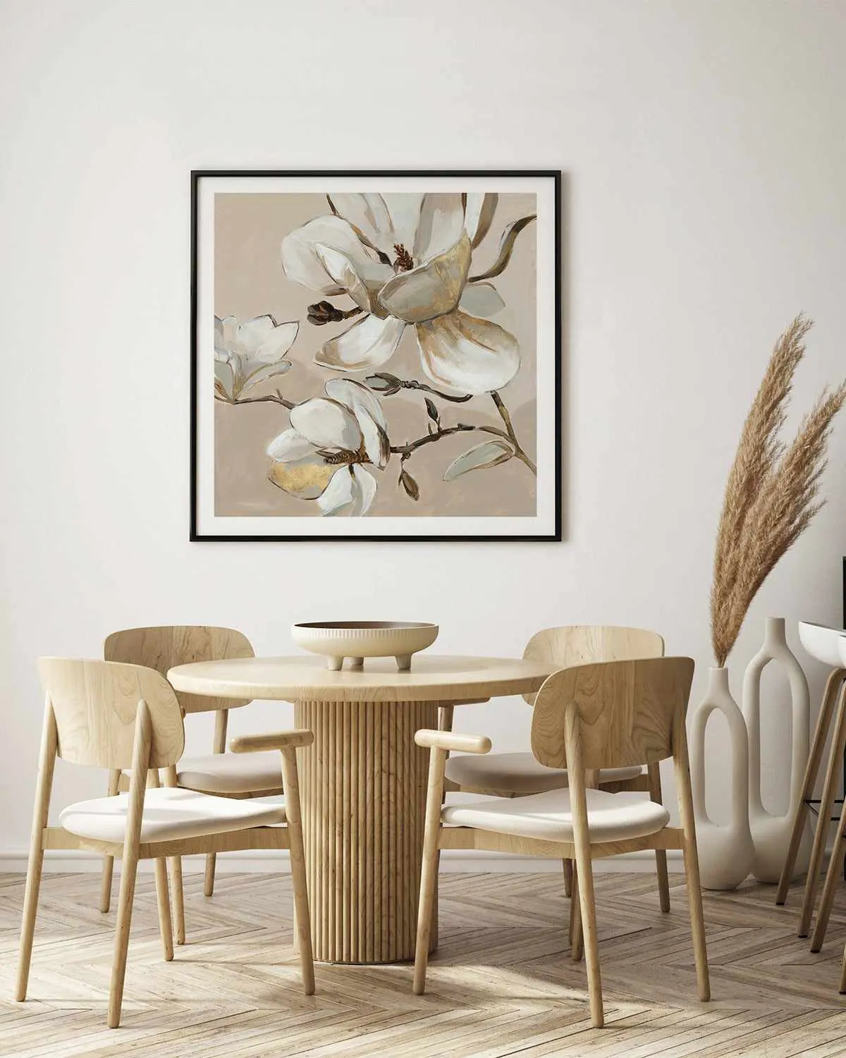 White Magnolia Branch II Art Print from Olive et Oriel where you can shop wallpaper and artworks online