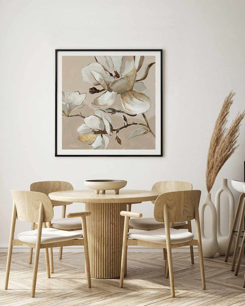 White Magnolia Branch II Art Print
