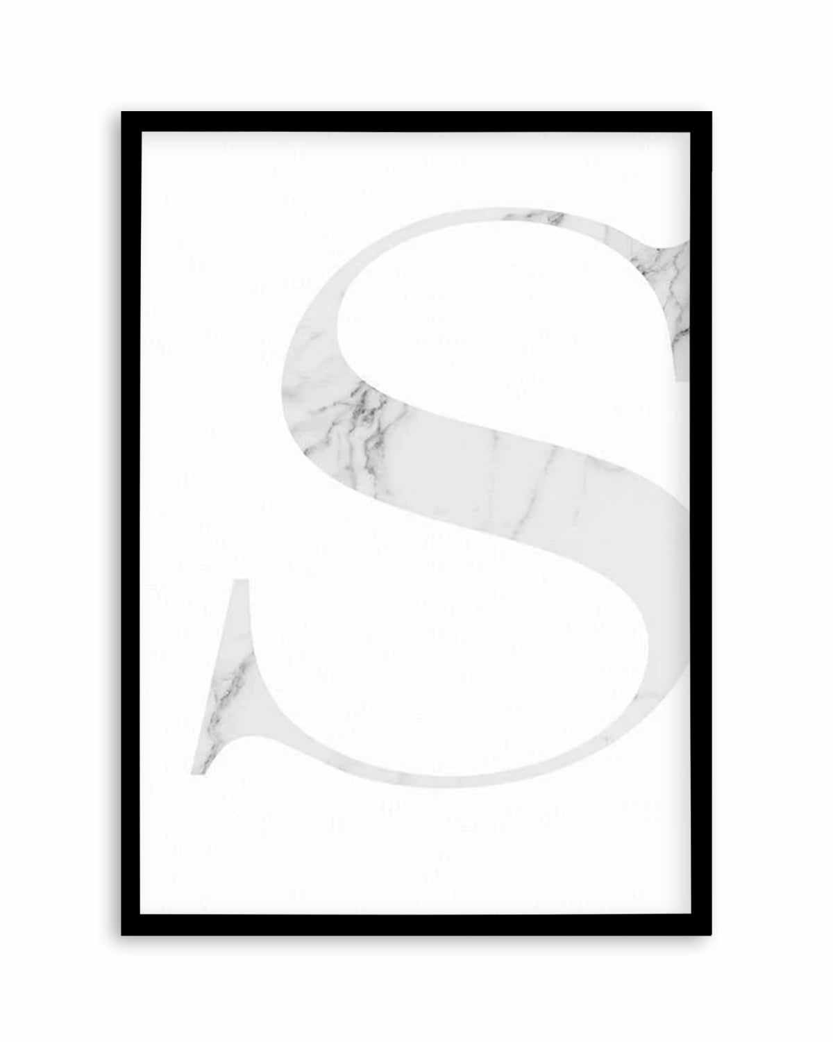 White Marble Letter Art Print