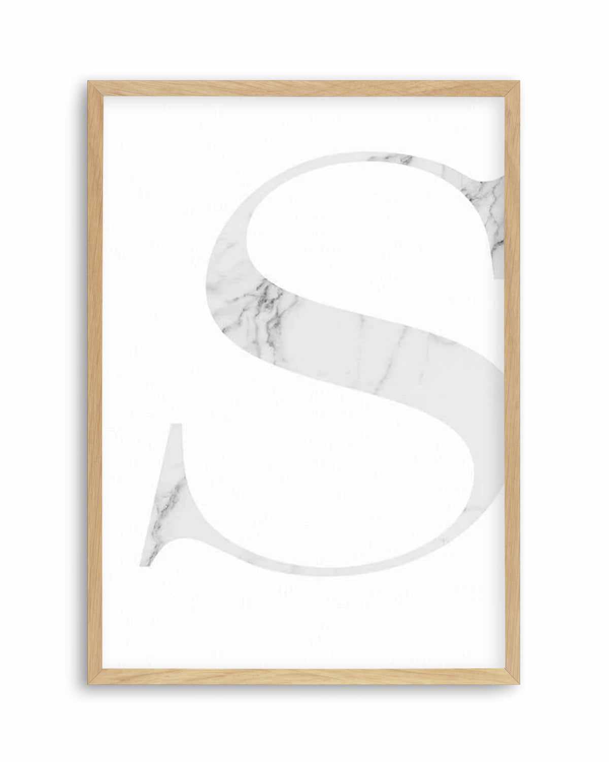 White Marble Letter Art Print