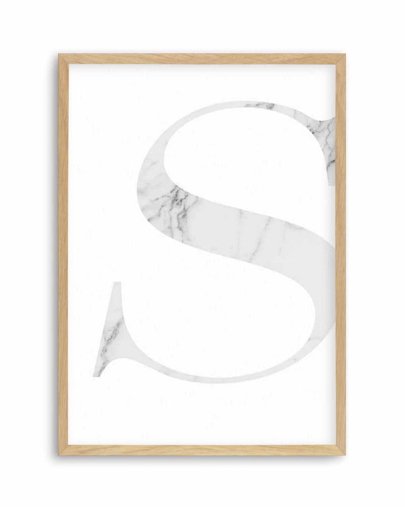 White Marble Letter Art Print