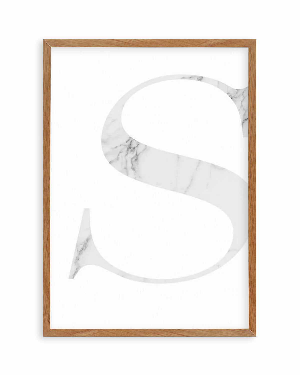 White Marble Letter Art Print