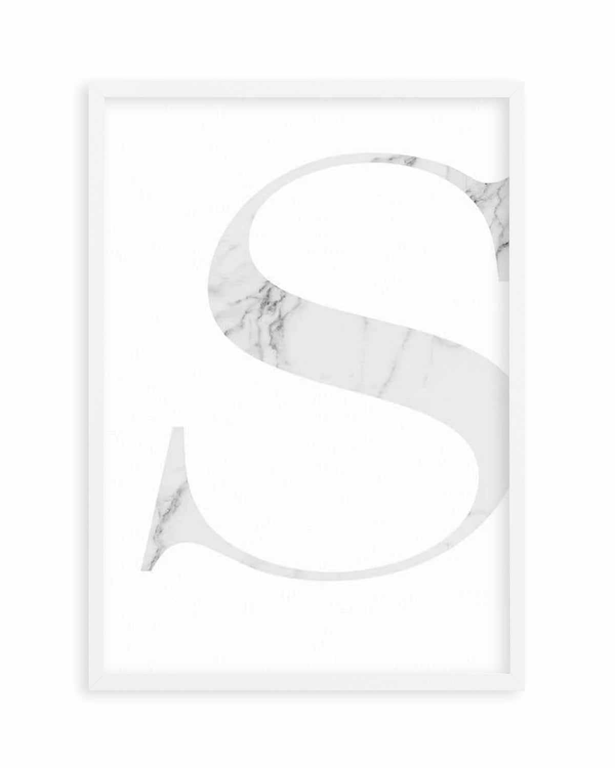 White Marble Letter Art Print