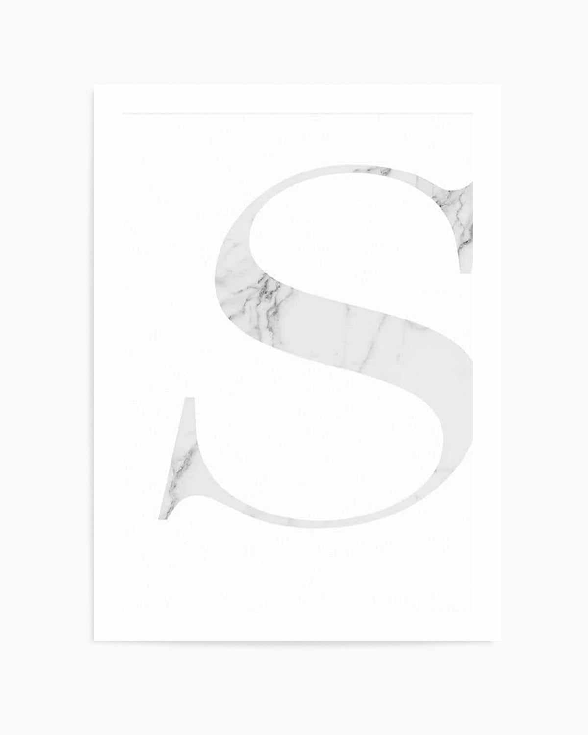 White Marble Letter Art Print