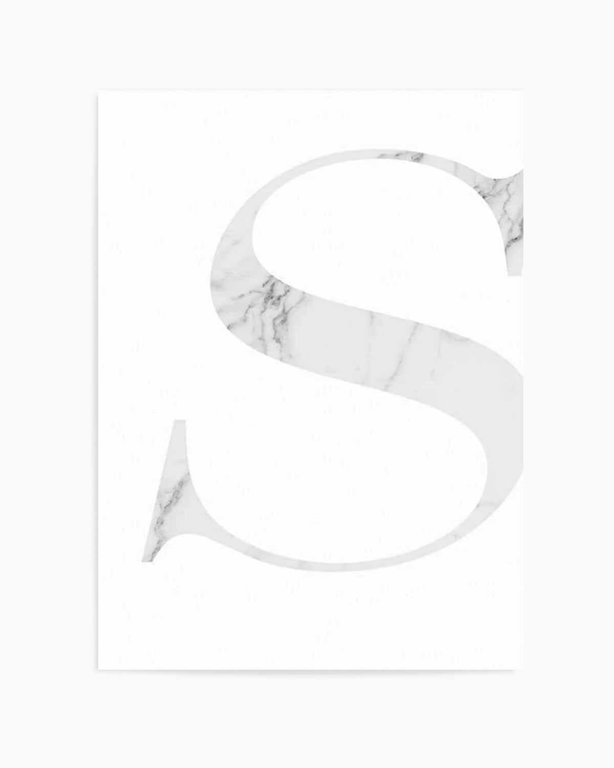 White Marble Letter Art Print