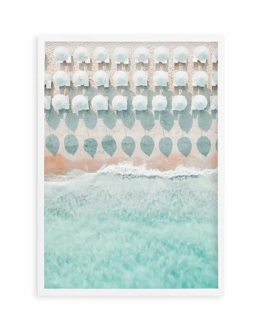 White Umbrellas Art Print from Olive et Oriel where you can shop wallpaper and artworks online