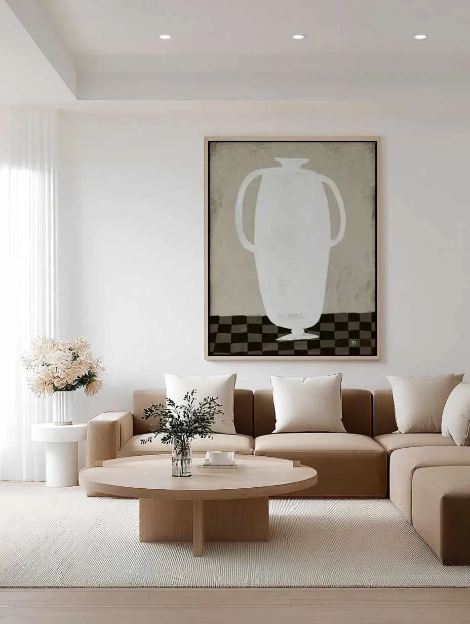 White Vase by Marco Marella | Framed Canvas Art Print from Olive et Oriel where you can shop wallpaper and artworks online
