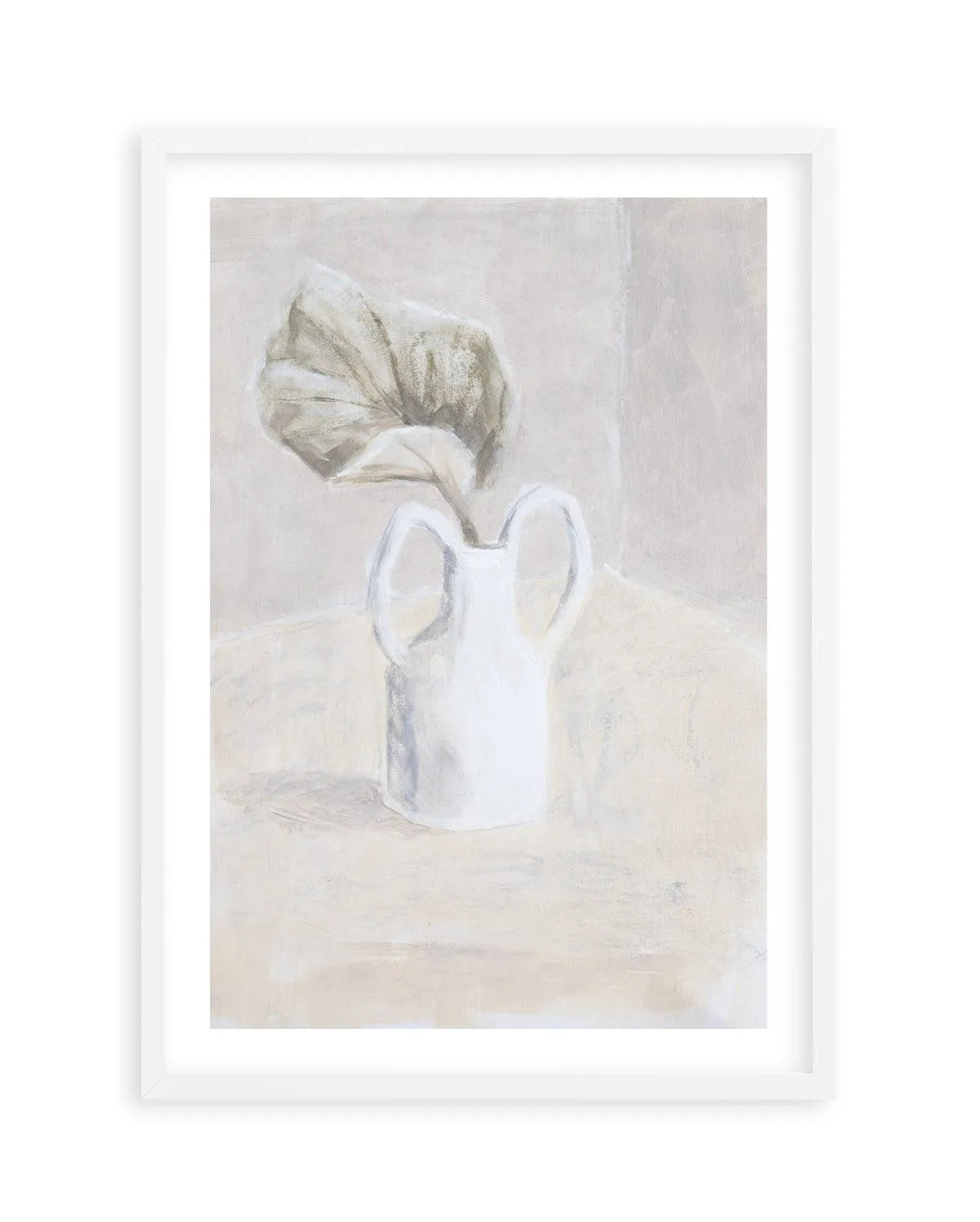Leaf in White Vase Art Print-PRINT-Olive et Oriel-Olive et Oriel-A5 | 5.8" x 8.3" | 14.8 x 21cm-White-With White Border-Buy-Australian-Art-Prints-Online-with-Olive-et-Oriel-Your-Artwork-Specialists-Austrailia-Decorate-With-Coastal-Photo-Wall-Art-Prints-From-Our-Beach-House-Artwork-Collection-Fine-Poster-and-Framed-Artwork