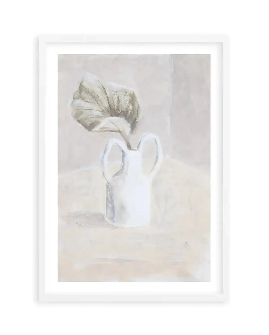 Leaf in White Vase Art Print-PRINT-Olive et Oriel-Olive et Oriel-A5 | 5.8" x 8.3" | 14.8 x 21cm-White-With White Border-Buy-Australian-Art-Prints-Online-with-Olive-et-Oriel-Your-Artwork-Specialists-Austrailia-Decorate-With-Coastal-Photo-Wall-Art-Prints-From-Our-Beach-House-Artwork-Collection-Fine-Poster-and-Framed-Artwork