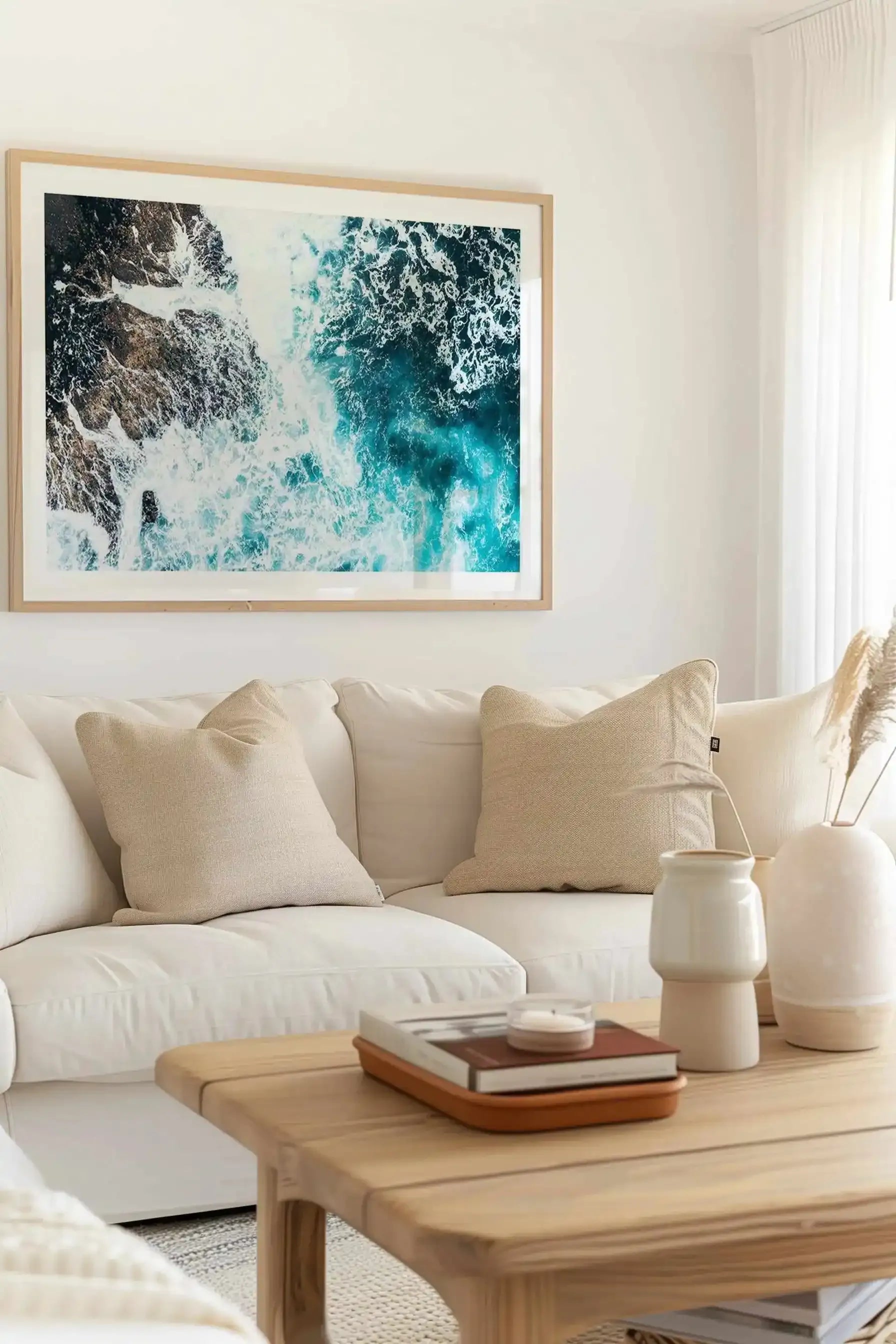 White Washed Merimbula | Aerial Photo Wall Art Print from Olive et Oriel where you can shop wallpaper and artworks online