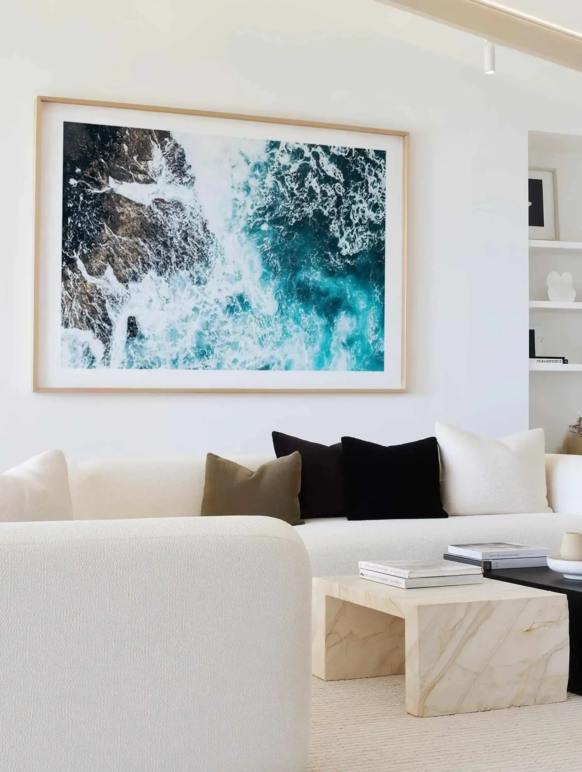 White Washed Merimbula | Aerial Photo Wall Art Print from Olive et Oriel where you can shop wallpaper and artworks online