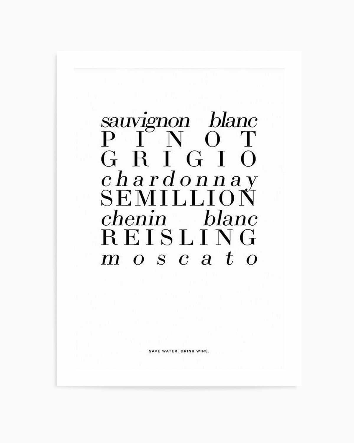 White Wine Art Print