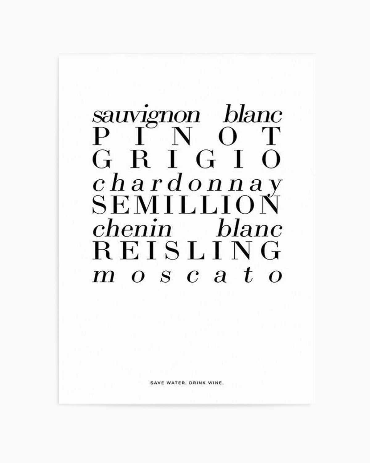 White Wine Art Print