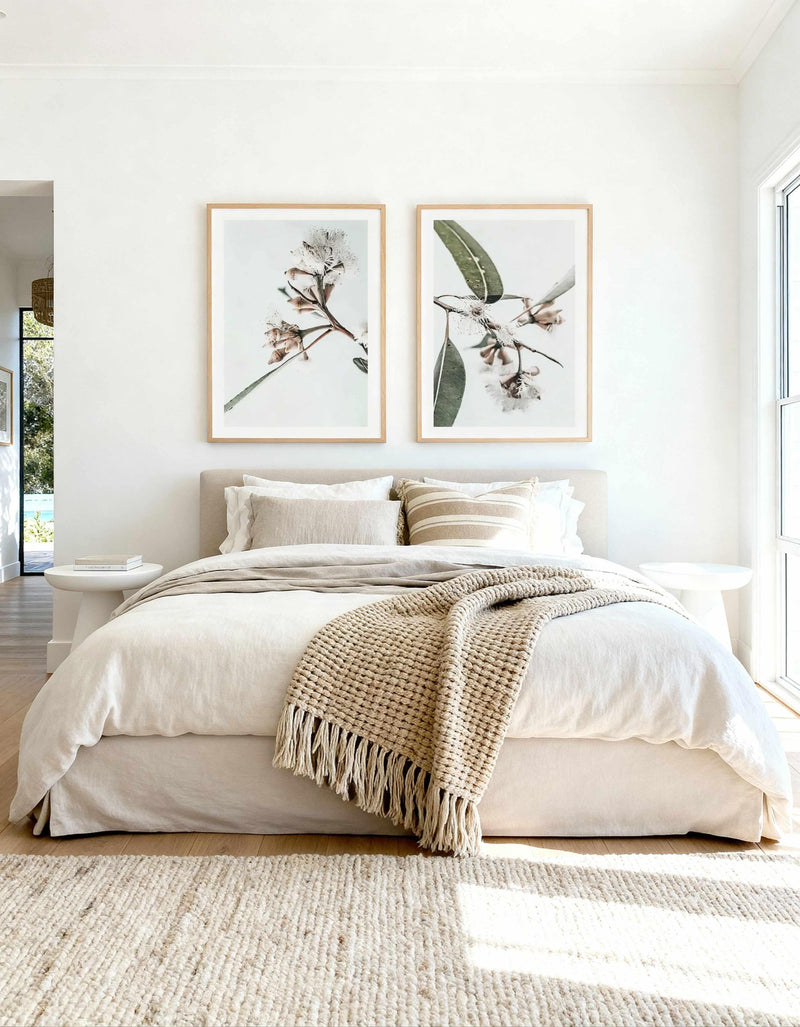 White Eucalyptus I & III Art Print Set of 2 | Matching Wall Art from Olive et Oriel where you can shop wallpaper and artworks online