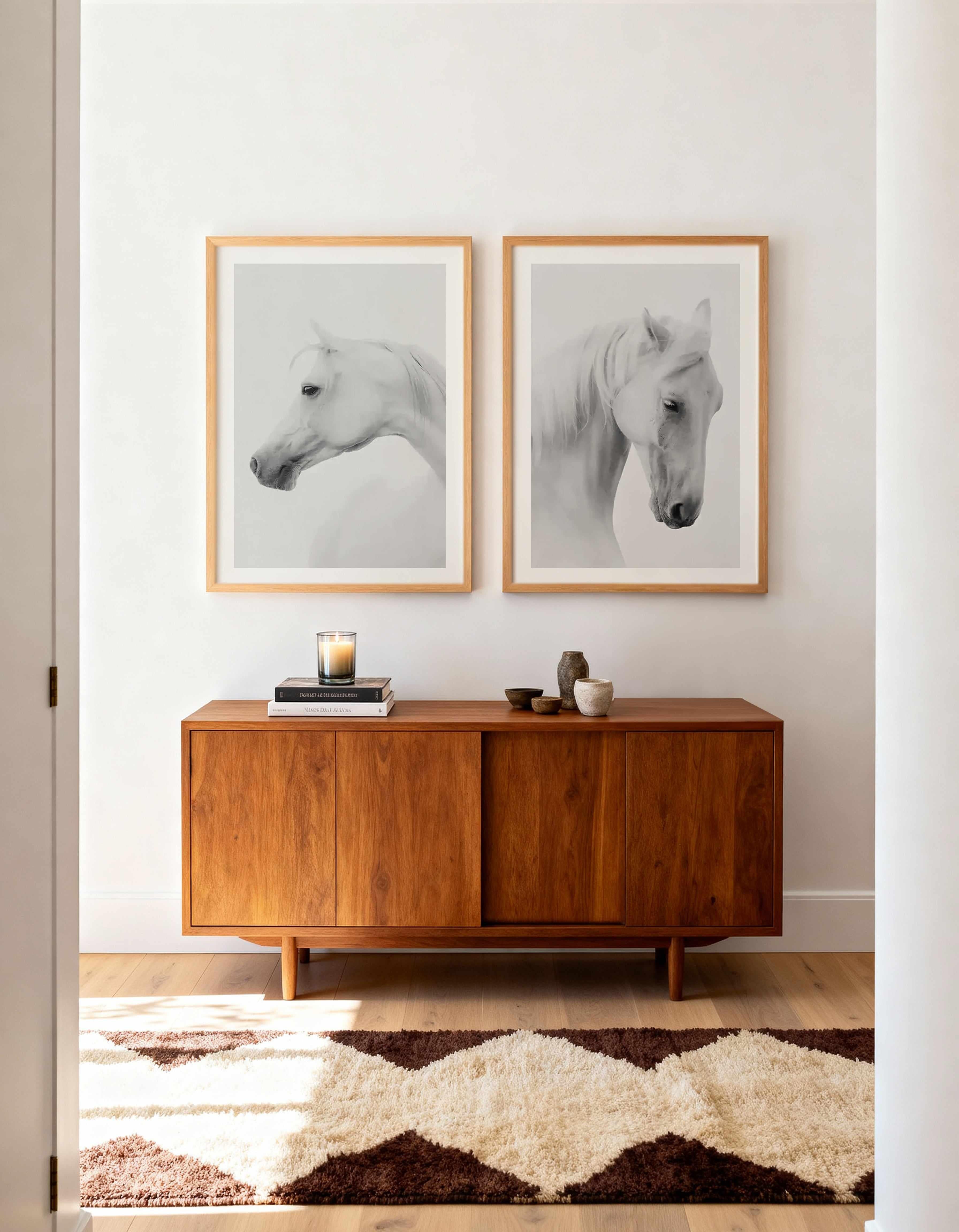 White Horse I & II Art Print Set of 2 | Matching Wall Art from Olive et Oriel where you can shop wallpaper and artworks online