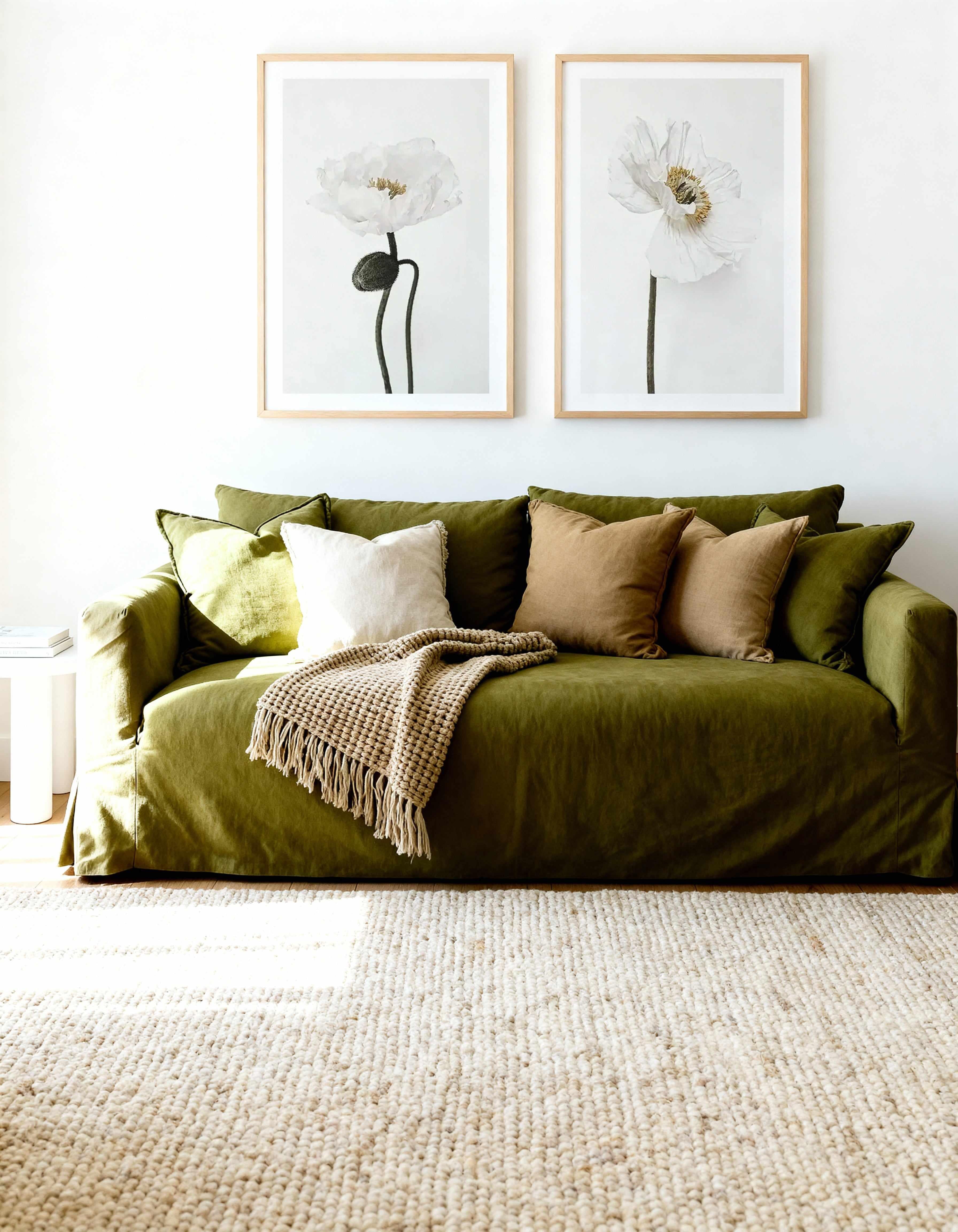 White Poppy I & II Art Print Set of 2 | Matching Wall Art from Olive et Oriel where you can shop wallpaper and artworks online