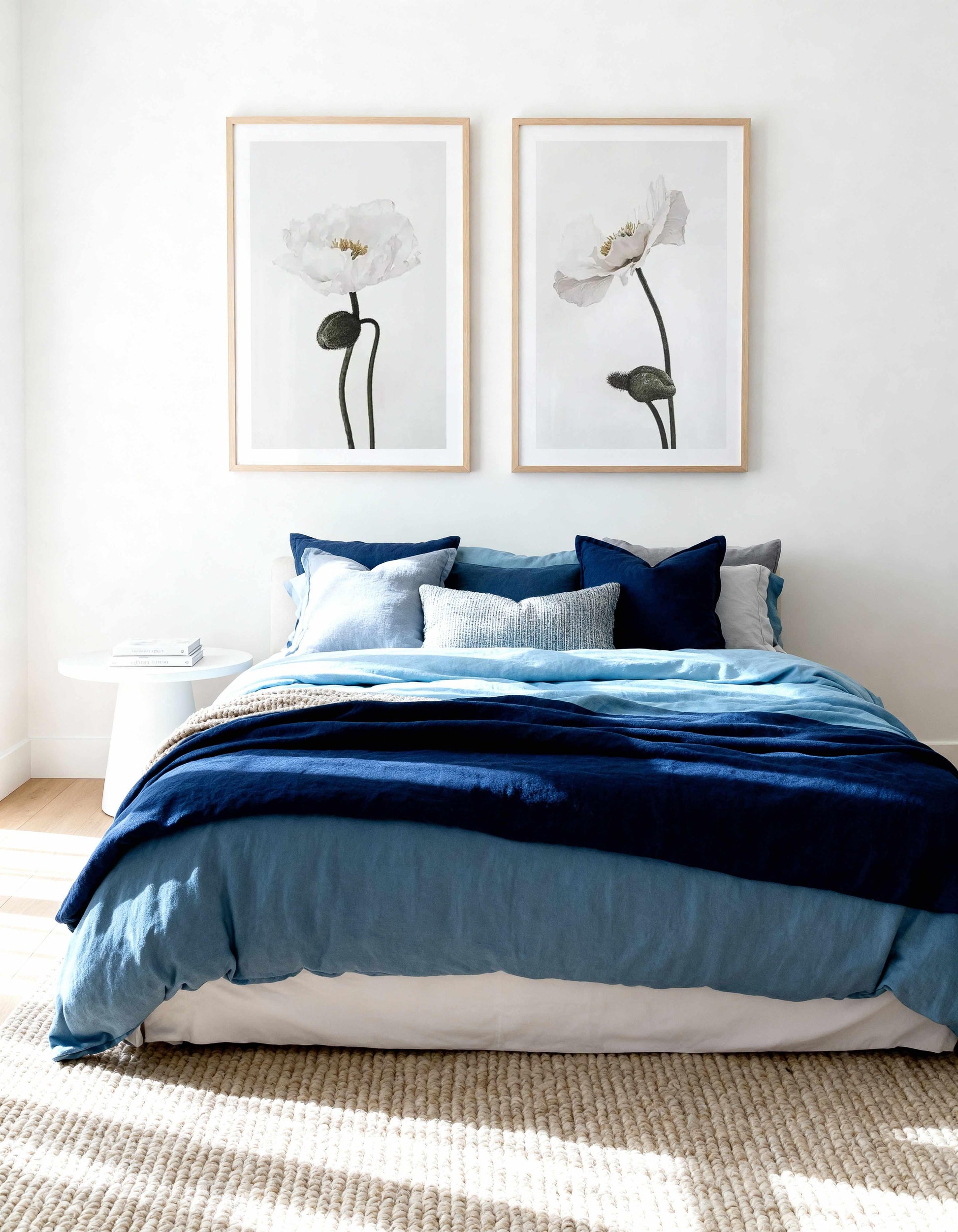 White Poppy I & III Art Print Set of 2 | Matching Wall Art from Olive et Oriel where you can shop wallpaper and artworks online