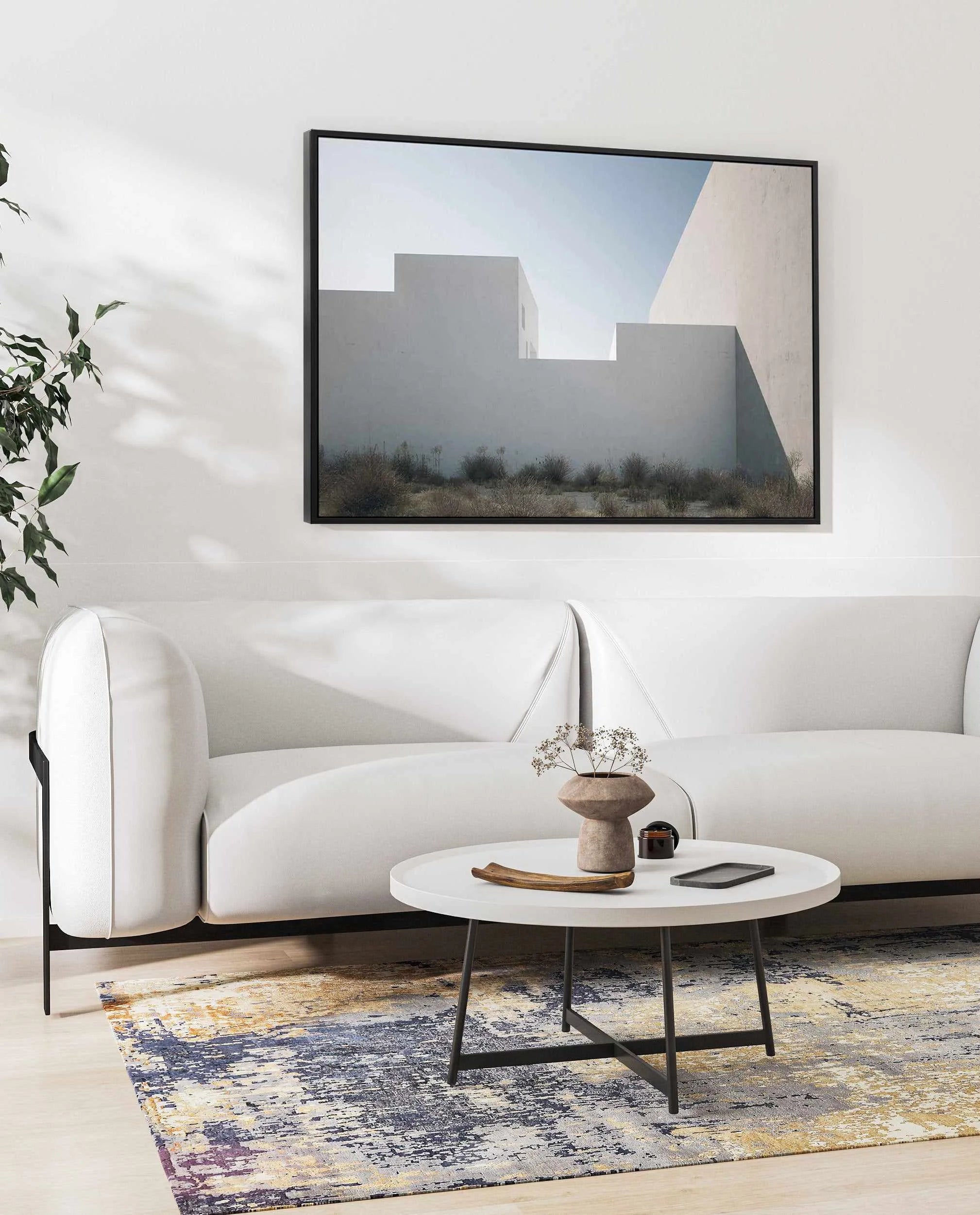 White Walls by Guachinarte | Framed Canvas Art Print from Olive et Oriel where you can shop wallpaper and artworks online
