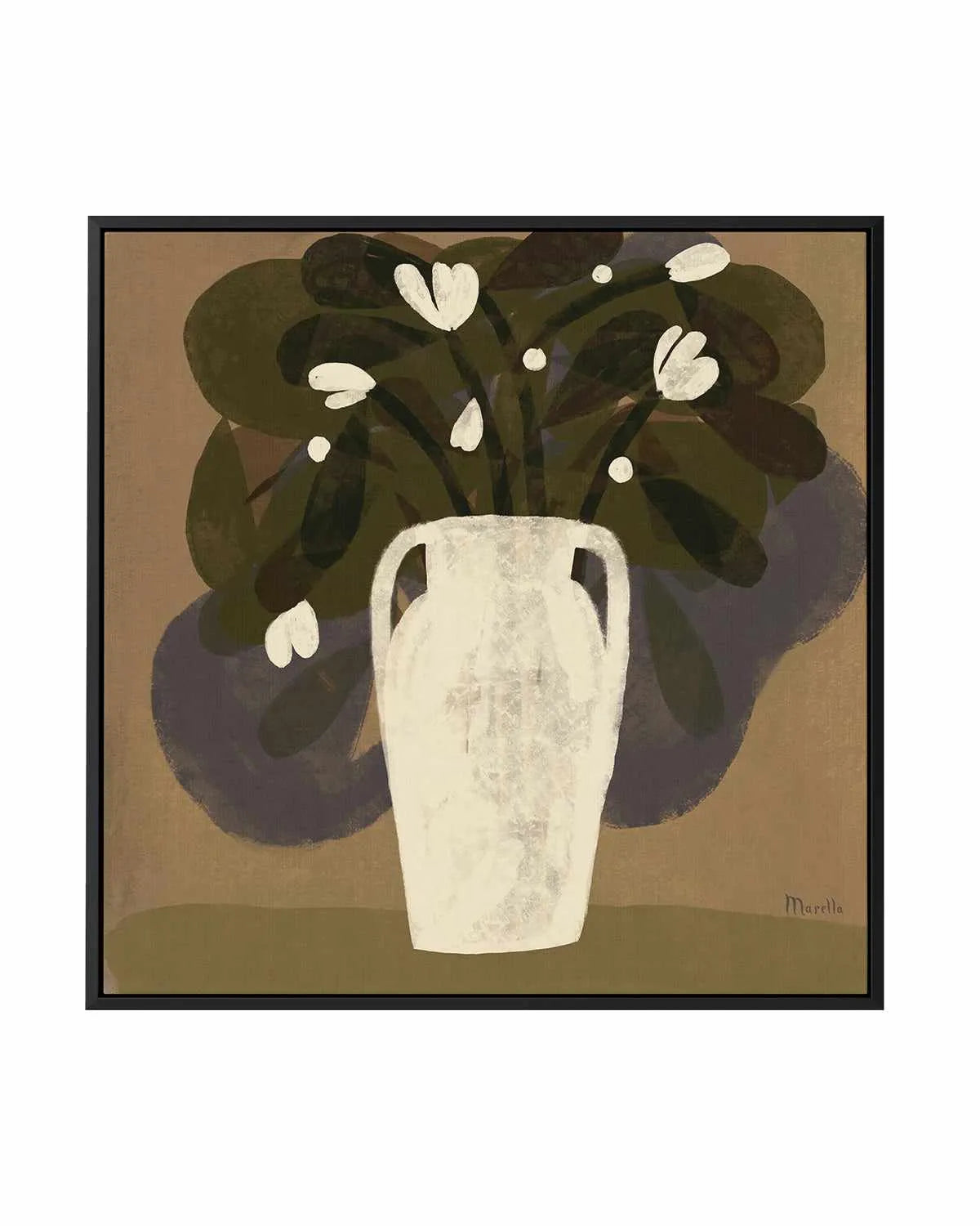 White Flowers by Marco Marella | Framed Canvas Art Print from Olive et Oriel where you can shop wallpaper and artworks online