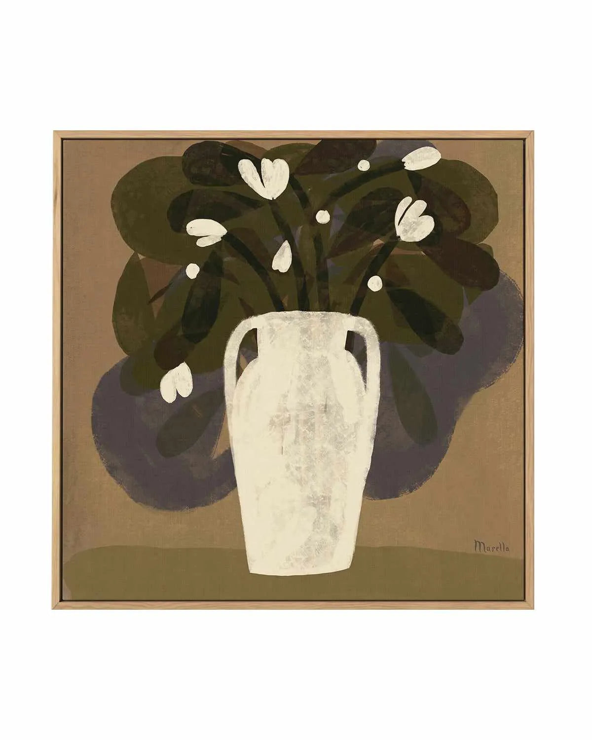 White Flowers by Marco Marella | Framed Canvas Art Print from Olive et Oriel where you can shop wallpaper and artworks online