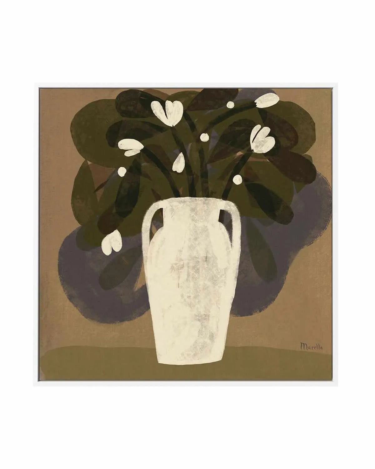 White Flowers by Marco Marella | Framed Canvas Art Print from Olive et Oriel where you can shop wallpaper and artworks online