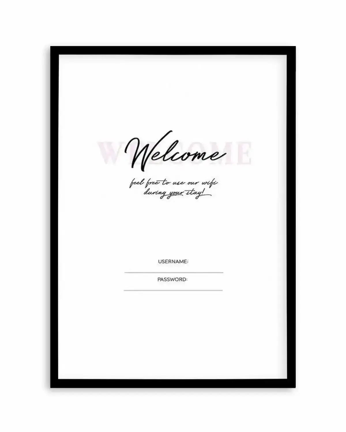 Wifi - Welcome... Art Print from Olive et Oriel where you can shop wallpaper and artworks online
