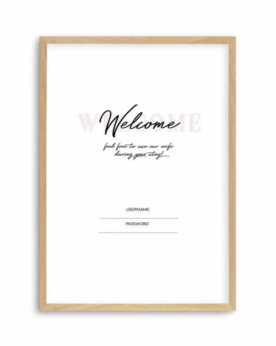 Wifi - Welcome... Art Print from Olive et Oriel where you can shop wallpaper and artworks online