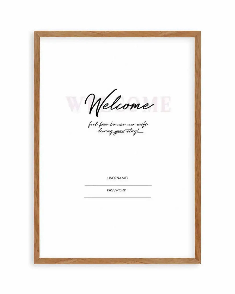 Wifi - Welcome... Art Print from Olive et Oriel where you can shop wallpaper and artworks online