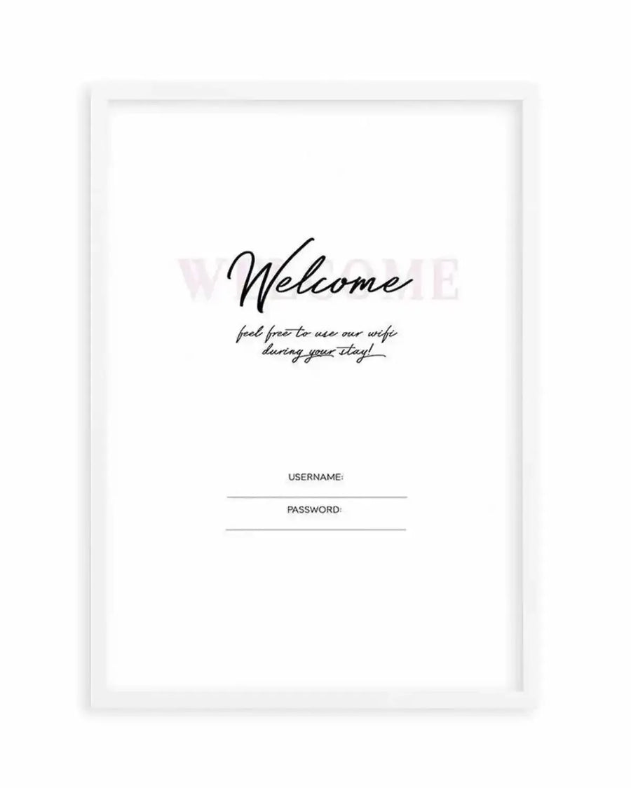Wifi - Welcome... Art Print from Olive et Oriel where you can shop wallpaper and artworks online