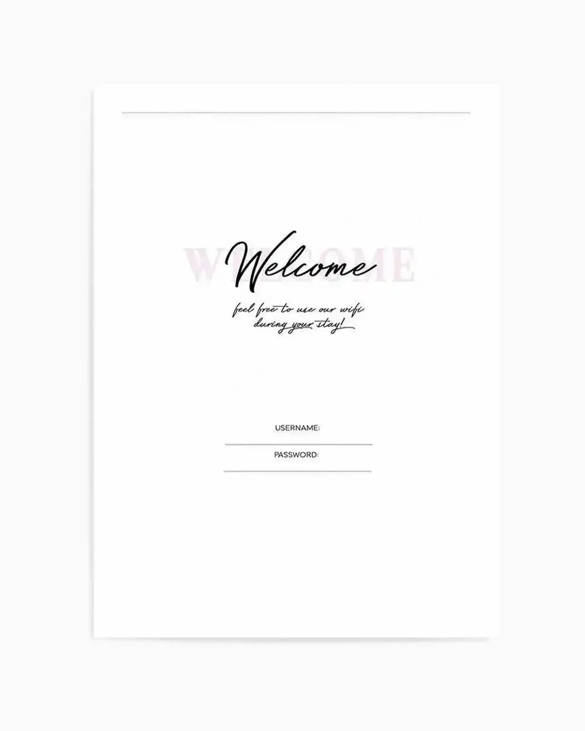 Wifi - Welcome... Art Print from Olive et Oriel where you can shop wallpaper and artworks online