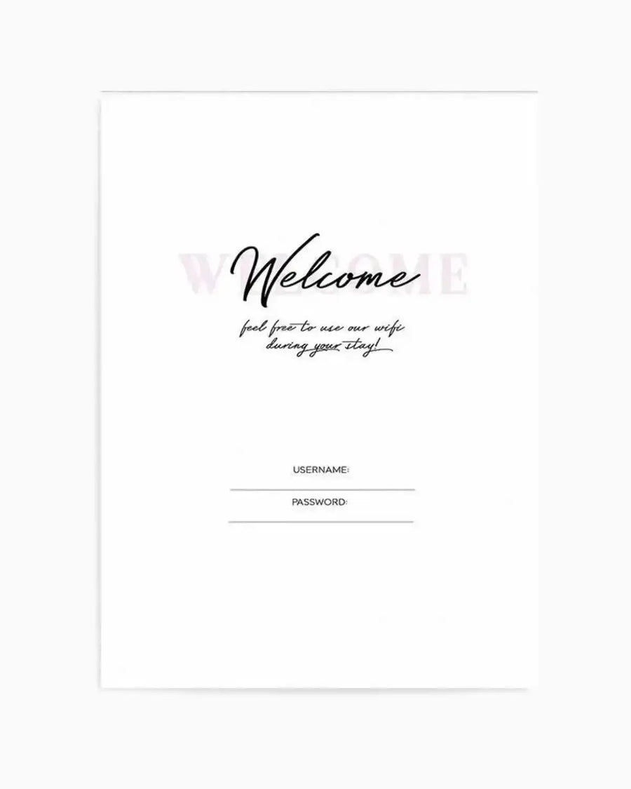 Wifi - Welcome... Art Print from Olive et Oriel where you can shop wallpaper and artworks online