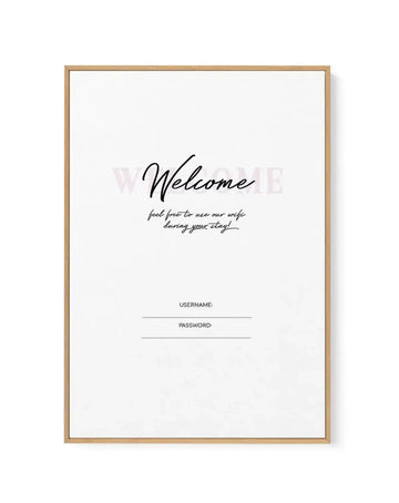 Wifi - Welcome... | Framed Canvas-CANVAS-You can shop wall art online with Olive et Oriel for everything from abstract art to fun kids wall art. Our beautiful modern art prints and canvas art are available from large canvas prints to wall art paintings and our proudly Australian artwork collection offers only the highest quality framed large wall art and canvas art Australia - You can buy fashion photography prints or Hampton print posters and paintings on canvas from Olive et Oriel and have the