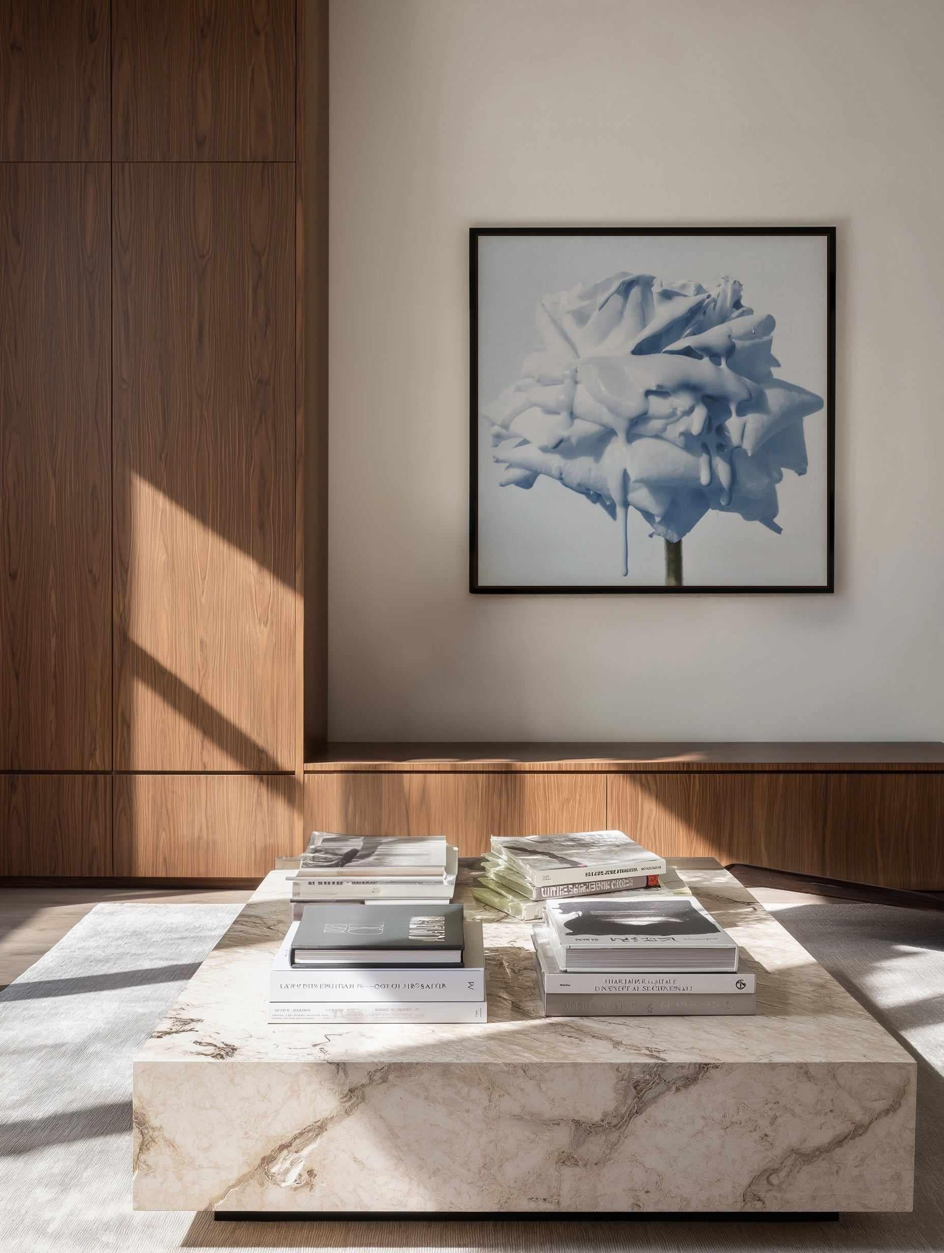 Wild Blue Rose | Framed Canvas Art Print from Olive et Oriel where you can shop wallpaper and artworks online