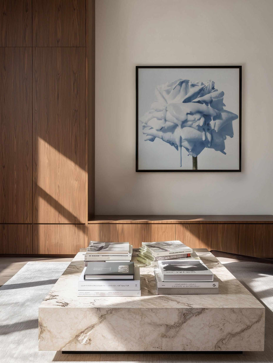 Wild Blue Rose | Framed Canvas Art Print from Olive et Oriel where you can shop wallpaper and artworks online