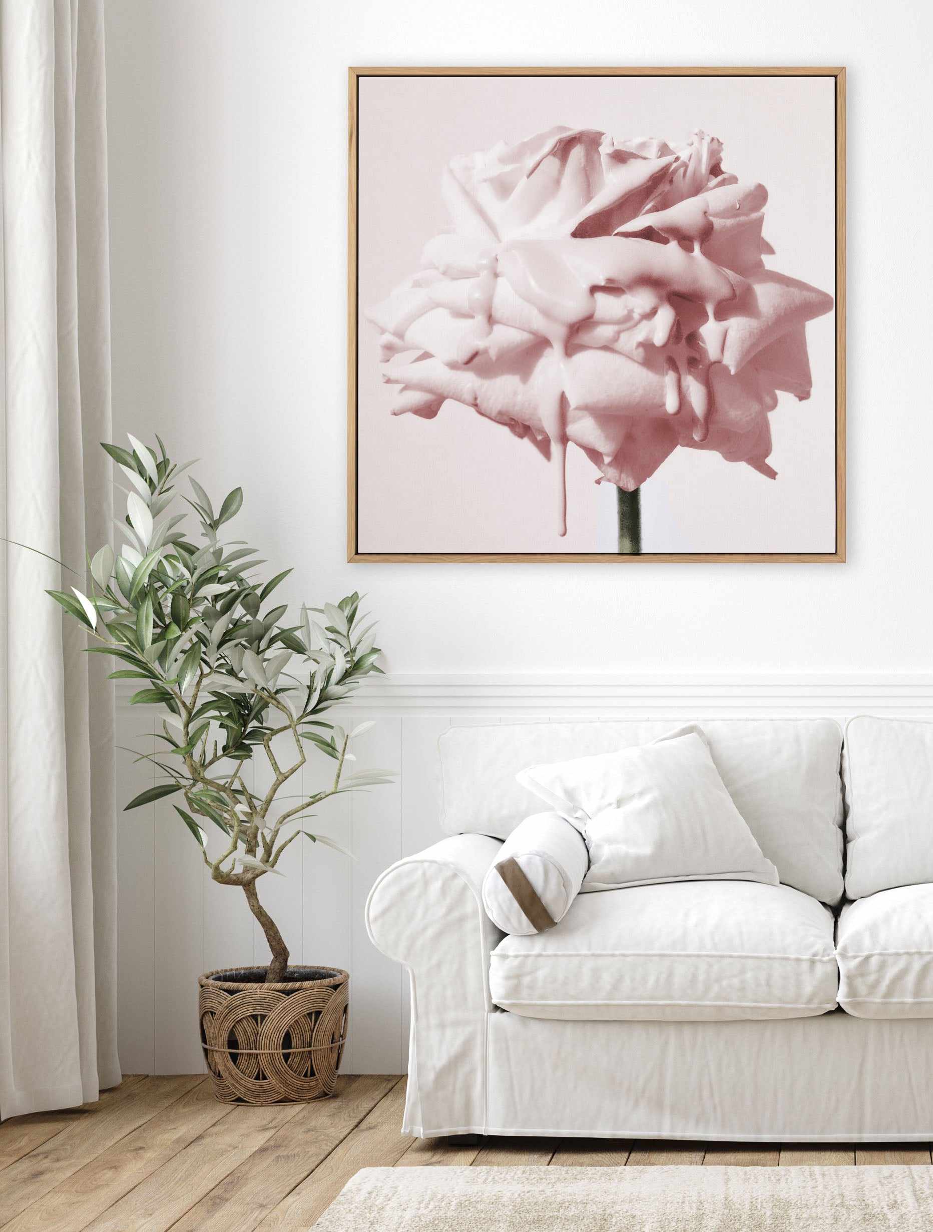 Wild Blush Rose | Framed Canvas Art Print