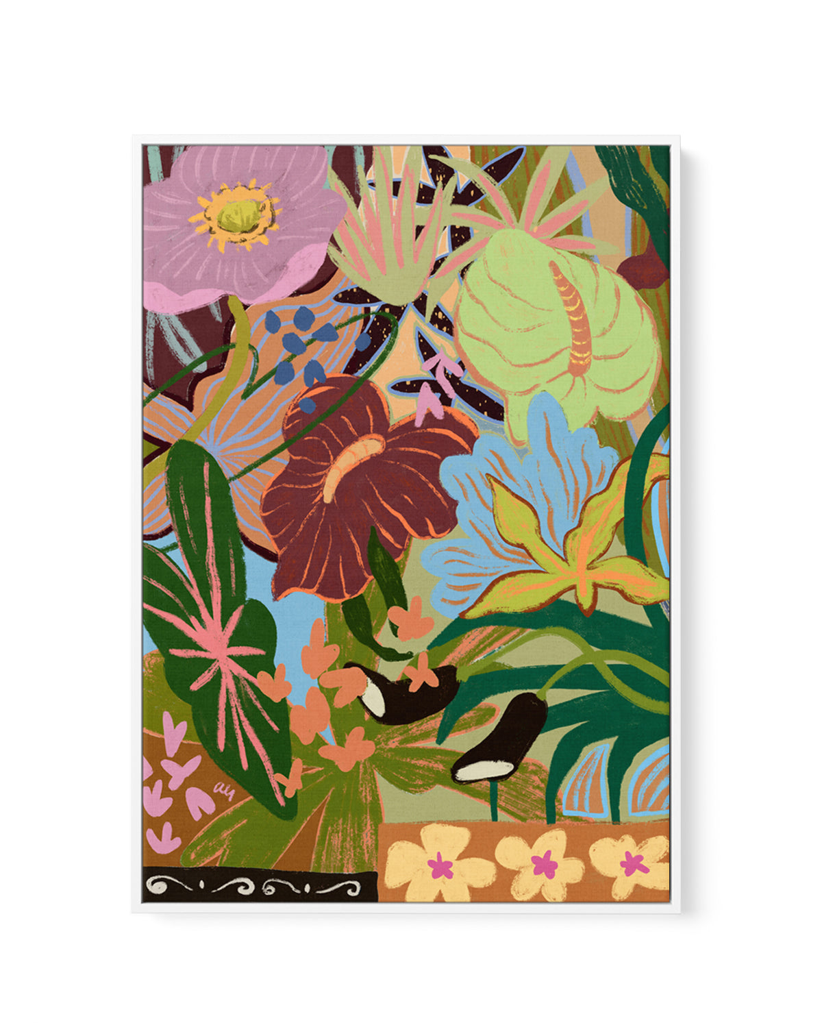 Wild Bouquet by Arty Guava | Framed Canvas Art Print