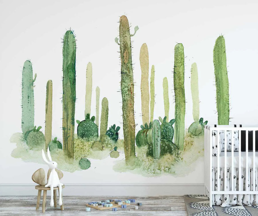 Wild Cactus Wallpaper Mural-Wallpaper-Buy Kids Removable Wallpaper Online Our Custom Made Children√¢‚Ç¨‚Ñ¢s Wallpapers Are A Fun Way To Decorate And Enhance Boys Bedroom Decor And Girls Bedrooms They Are An Amazing Addition To Your Kids Bedroom Walls Our Collection of Kids Wallpaper Is Sure To Transform Your Kids Rooms Interior Style From Pink Wallpaper To Dinosaur Wallpaper Even Marble Wallpapers For Teen Boys Shop Peel And Stick Wallpaper Online Today With Olive et Oriel