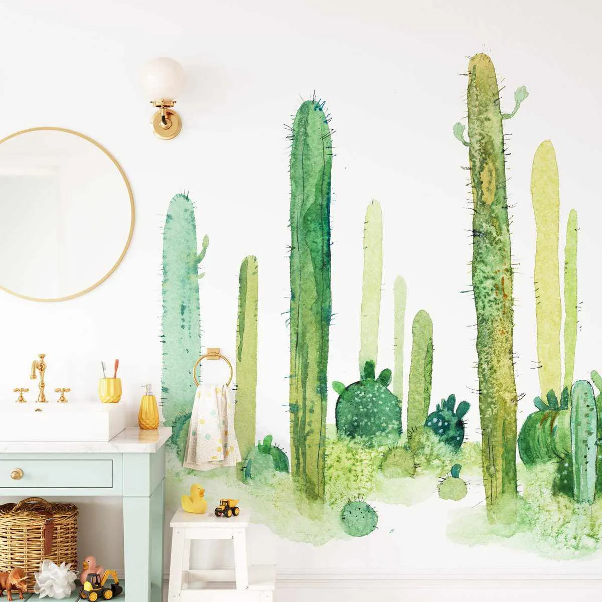 Wild Cactus Wallpaper Mural-Wallpaper-Buy Kids Removable Wallpaper Online Our Custom Made Children√¢‚Ç¨‚Ñ¢s Wallpapers Are A Fun Way To Decorate And Enhance Boys Bedroom Decor And Girls Bedrooms They Are An Amazing Addition To Your Kids Bedroom Walls Our Collection of Kids Wallpaper Is Sure To Transform Your Kids Rooms Interior Style From Pink Wallpaper To Dinosaur Wallpaper Even Marble Wallpapers For Teen Boys Shop Peel And Stick Wallpaper Online Today With Olive et Oriel