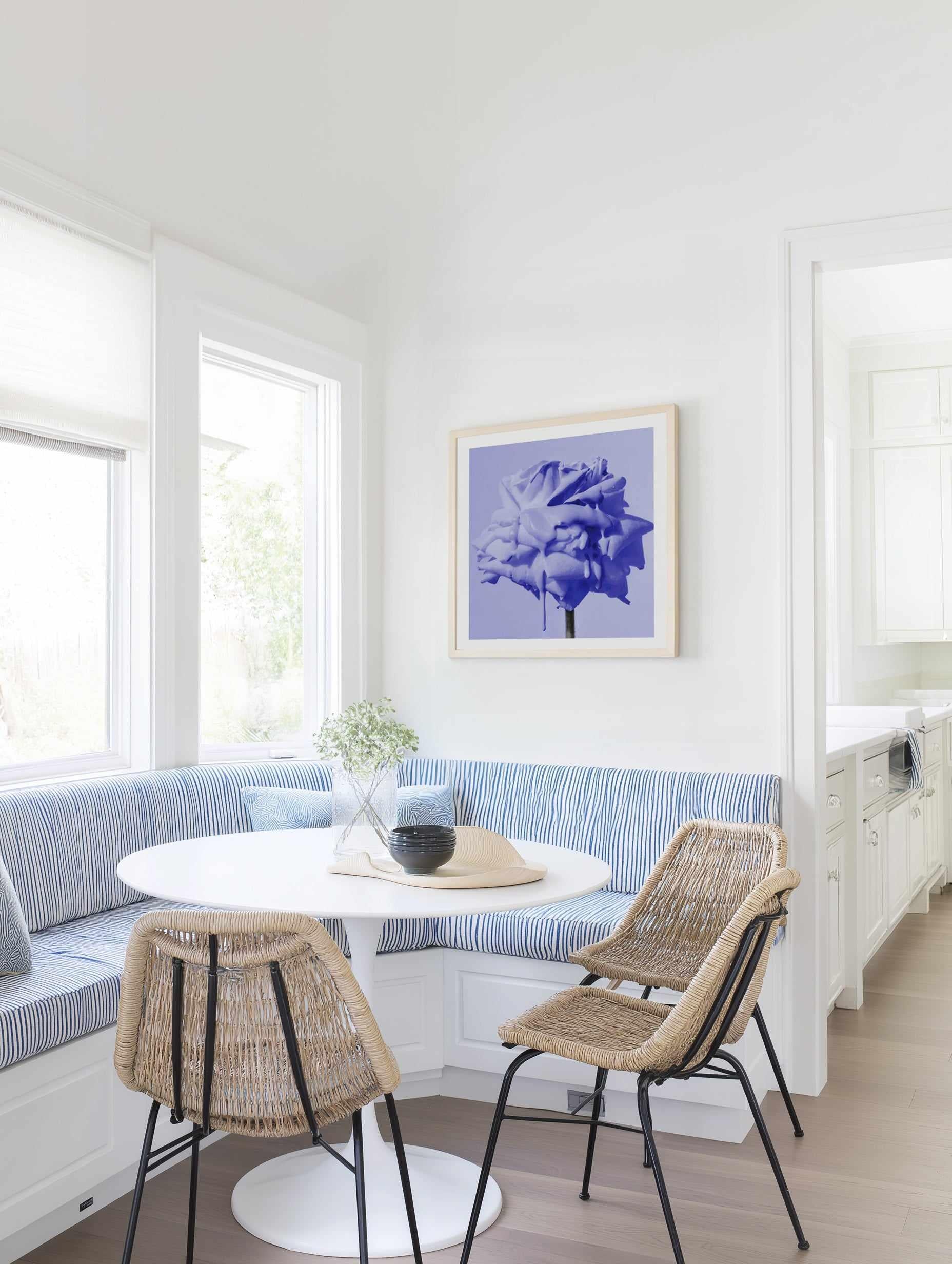 Wild Rose Blue Pop | Art Print from Olive et Oriel where you can shop wallpaper and artworks online