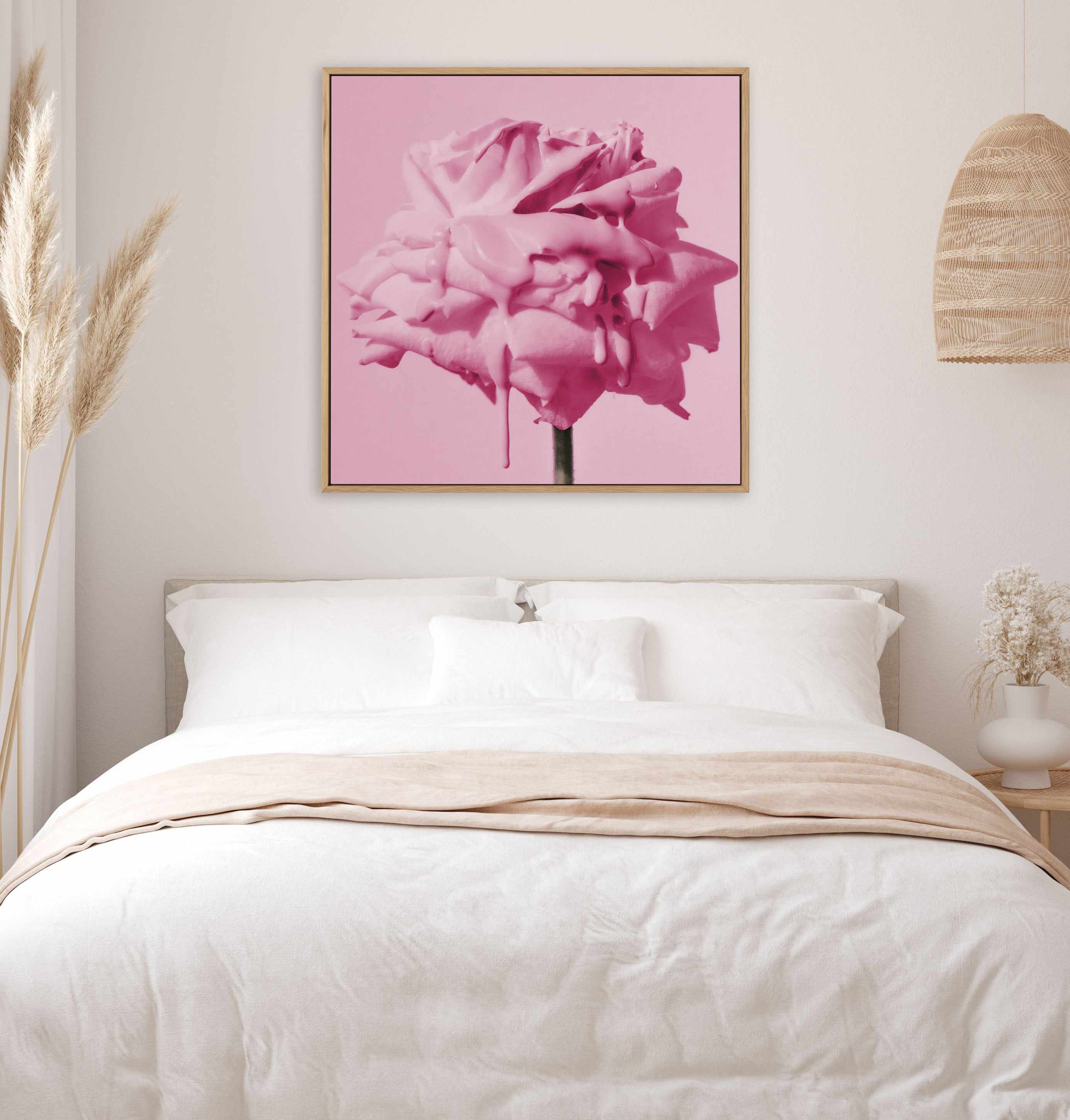 Wild Rose Pink Pop | Framed Canvas Art Print