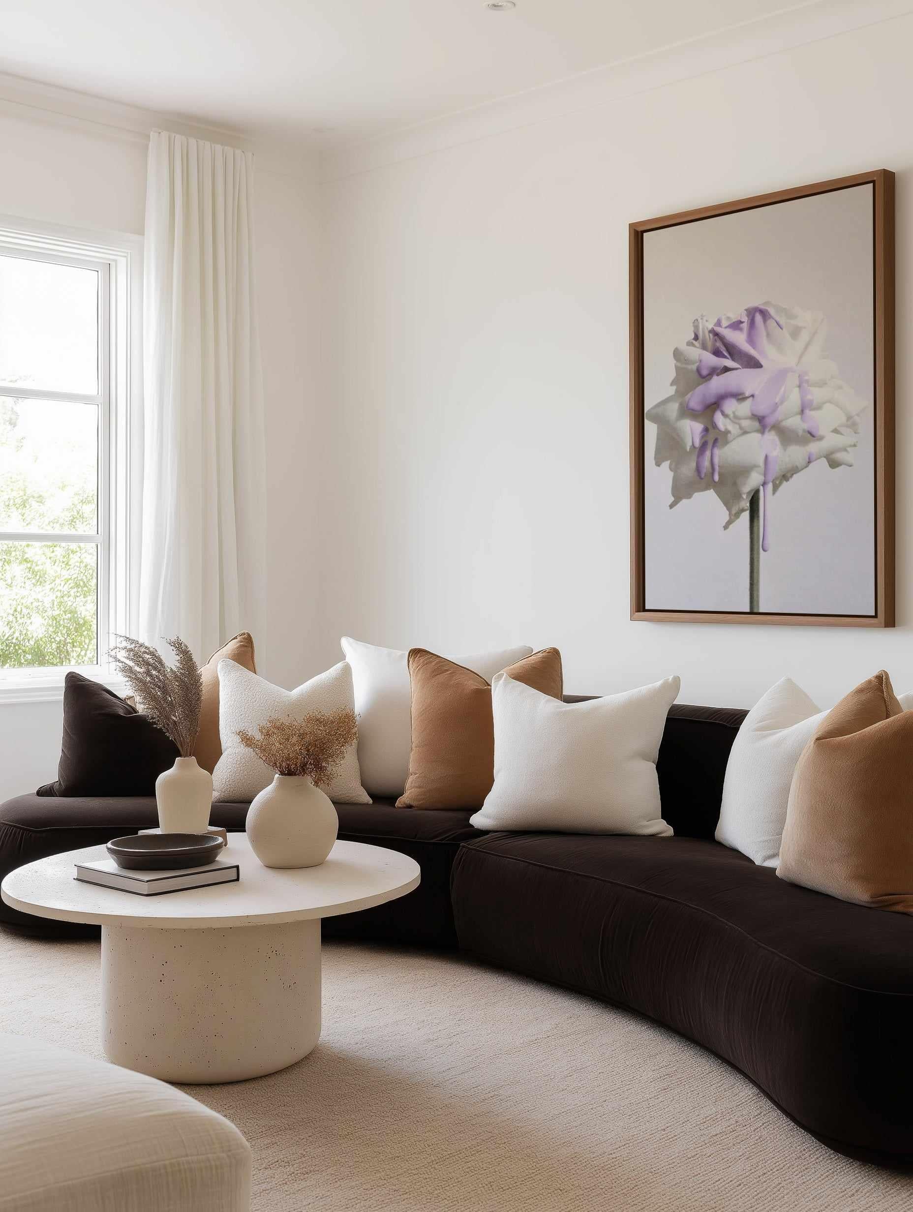 Wild Rose in Lilac I PT | Framed Canvas Art Print from Olive et Oriel where you can shop wallpaper and artworks online