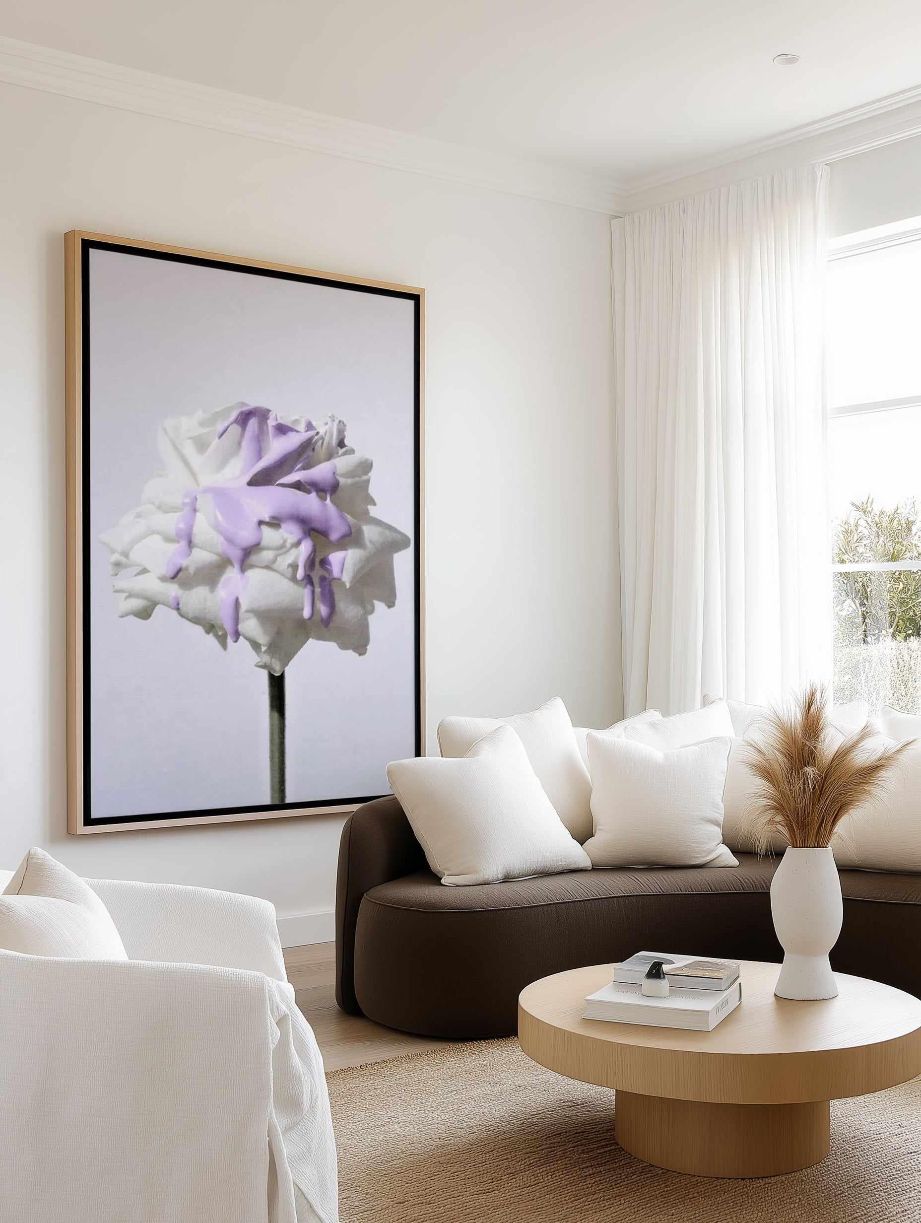 Wild Rose in Lilac II PT | Framed Canvas Art Print from Olive et Oriel where you can shop wallpaper and artworks online