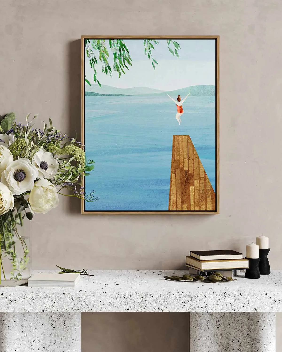 Wild Swimming by Henry Rivers | Framed Canvas Art Print from Olive et Oriel where you can shop wallpaper and artworks online