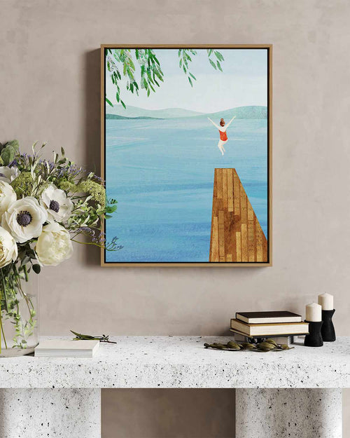 Wild Swimming by Henry Rivers | Framed Canvas Art Print