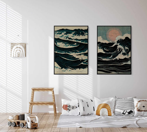 Wild Waves by Treechild | Framed Canvas Art Print