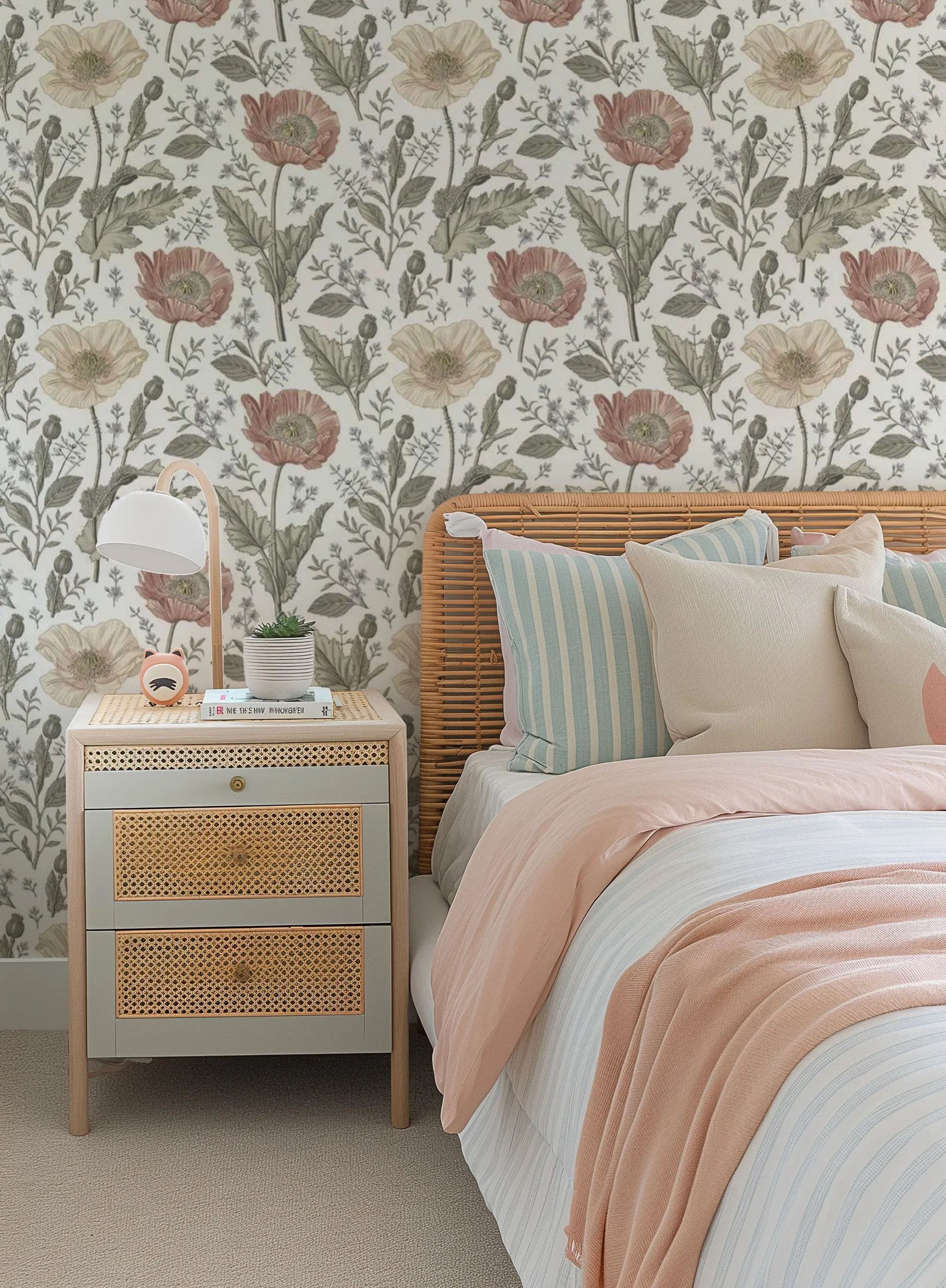 Wild Poppies Wallpaper from Olive et Oriel where you can shop wallpaper and artworks online