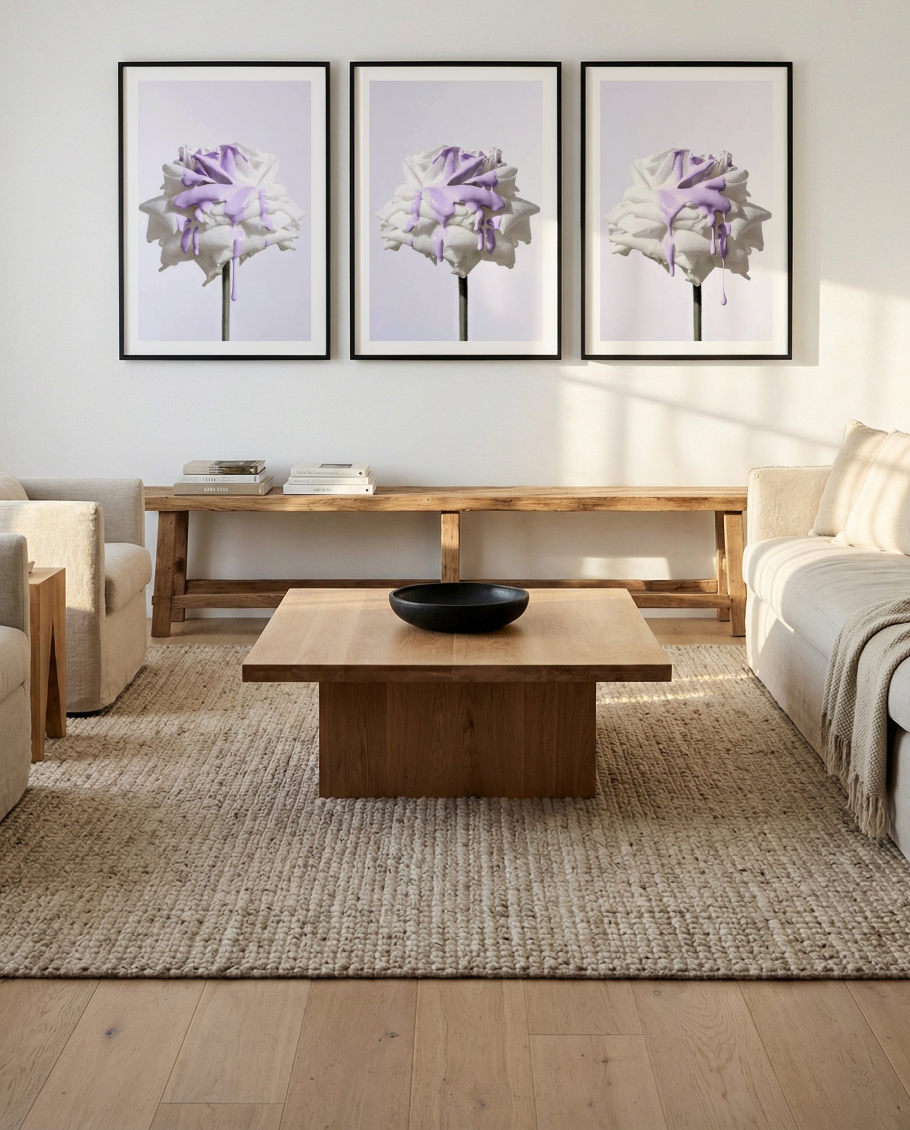 Wild Rose in Lilac PT I, II & III by Teigan Geercke | 3 Piece Wall Art Set