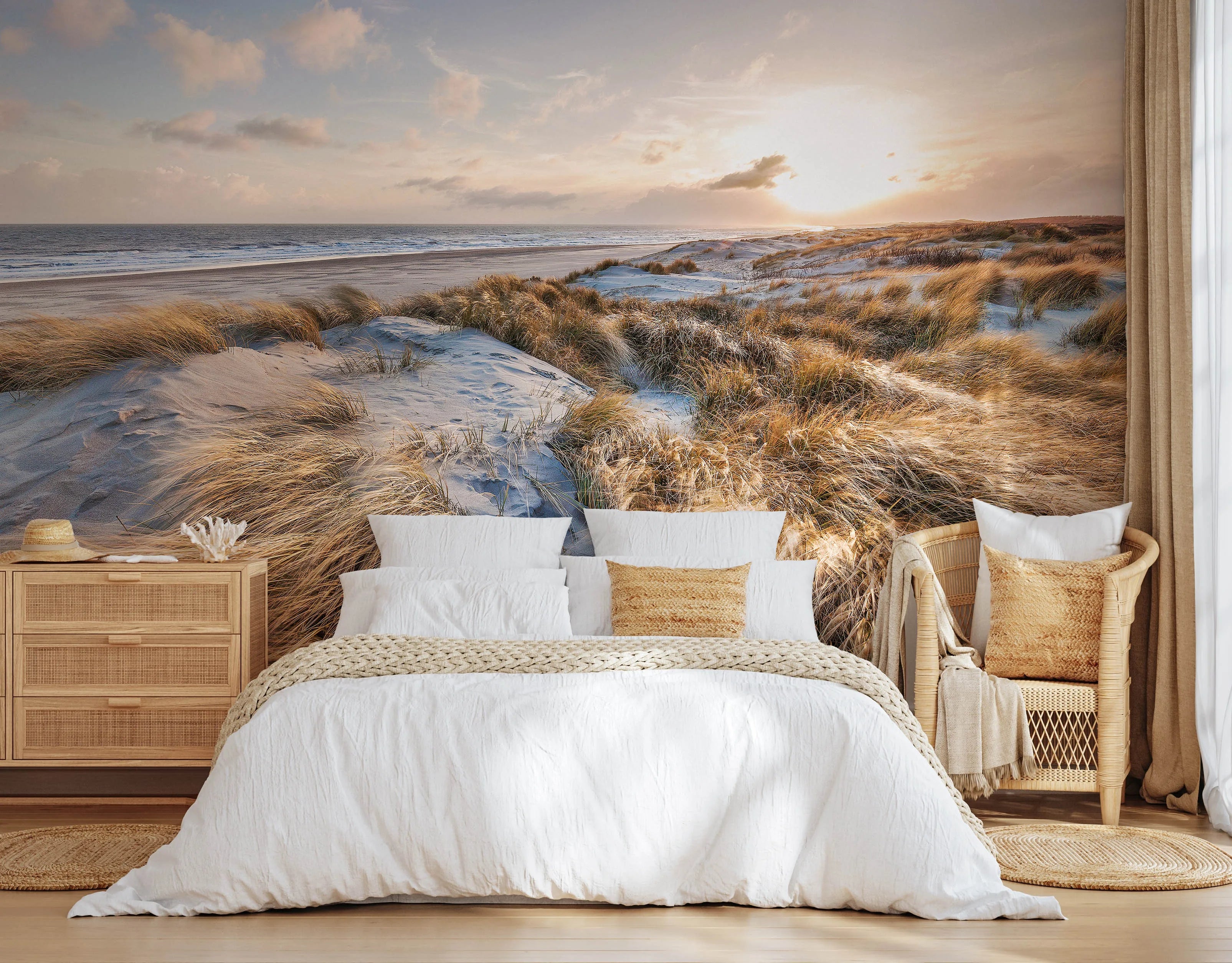 Windswept Beach Photo Mural Wallpaper from Olive et Oriel where you can shop wallpaper and artworks online