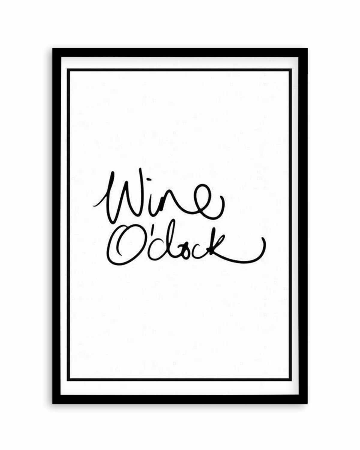 Wine O'Clock | 2 Colour Options Art Print