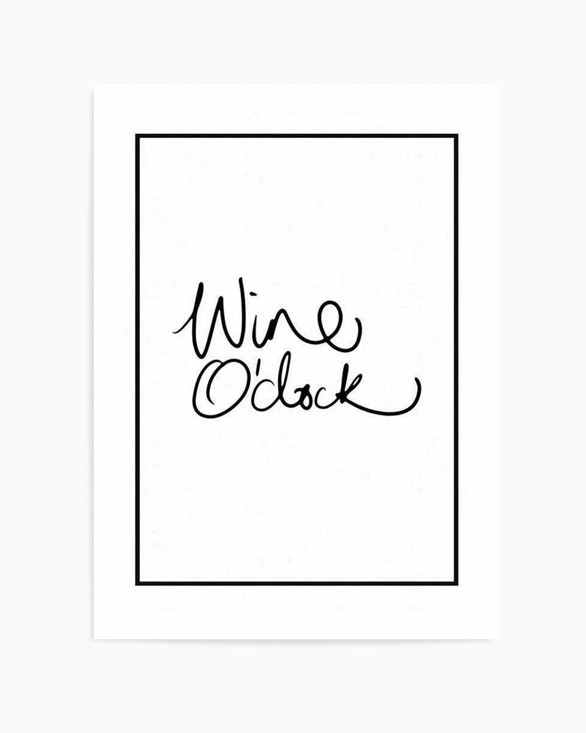 Wine O'Clock | 2 Colour Options Art Print